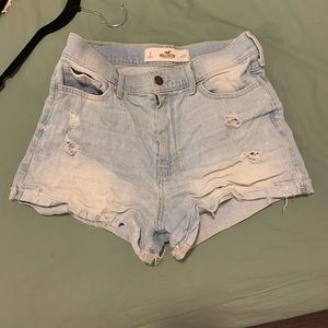 Hollister distressed high waisted denim shorts